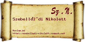 Szebellédi Nikolett névjegykártya